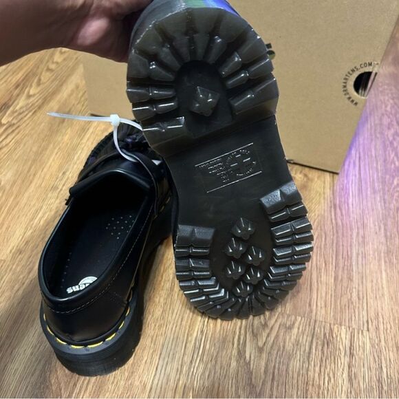 DR MARTENS Adrian Quad black leather platform loafers slip on shoes women’s 9 - Picture 5 of 7